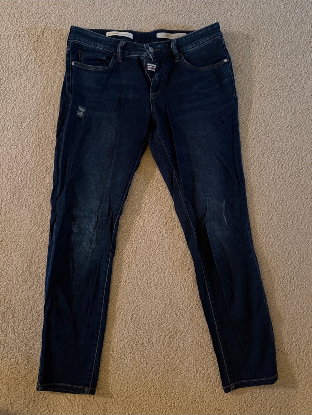 Pilcro and the Letterpress Deep Indigo Skinny Jeans with Light Distressing
